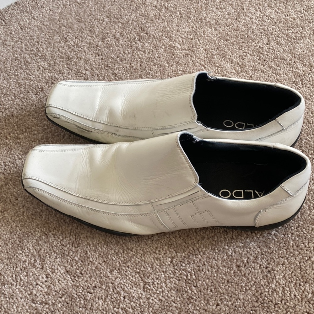 All white Aldo Loafers